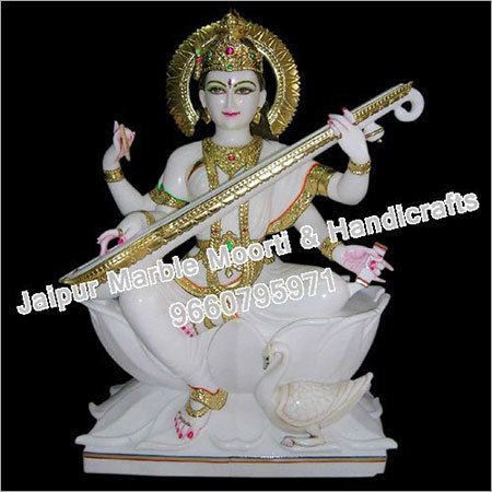 Marble Saraswati Mata Statue 01