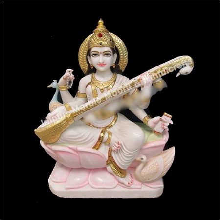 Marble Saraswati Mata Statue 03