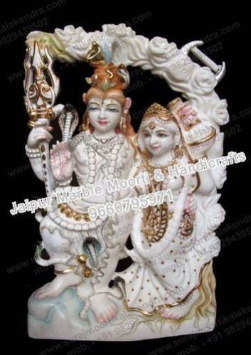 Marble Shiv Parvati Statue 01
