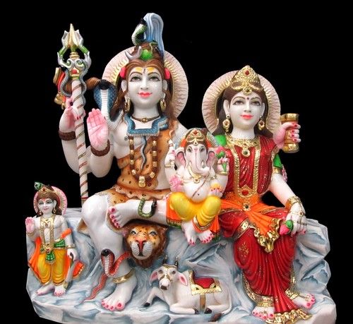 Marble Shiv Parvati Statue 01