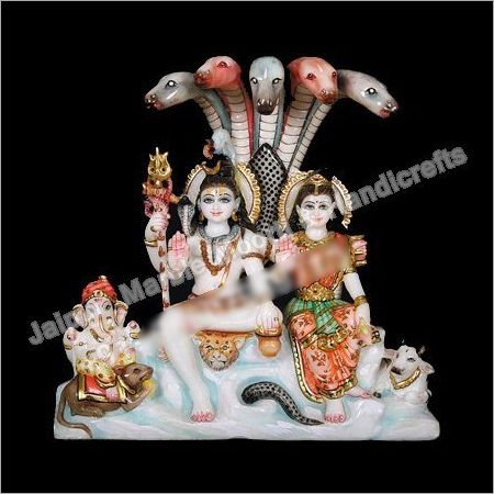 Marble Shiv Parvati Statue 04