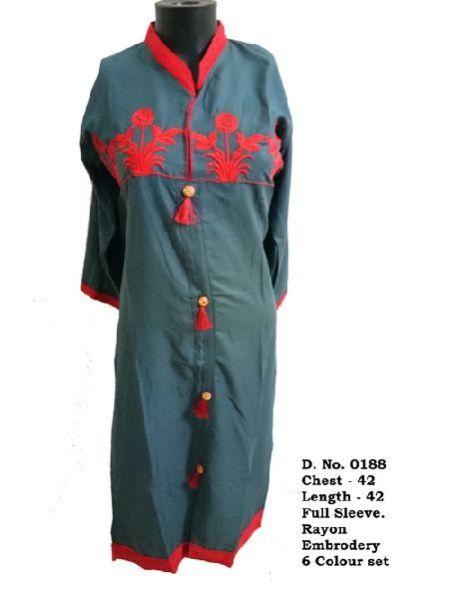 D. No. 0188- Ladies Rayon Kurti
