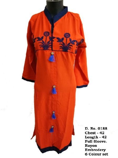 D. No.- 0188 - Ladies Rayon Kurti