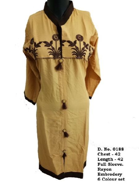 D. No.-. 0188 - Ladies Rayon Kurti