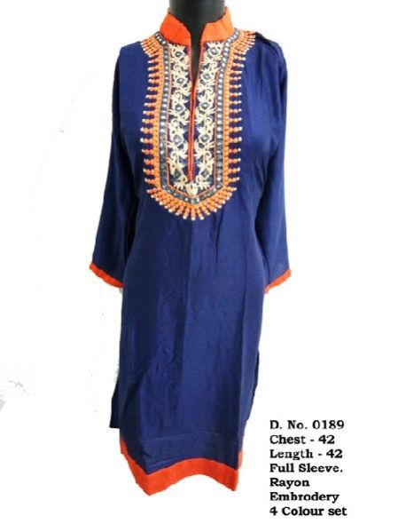 D. No.- 0189- Ladies Rayon Kurti