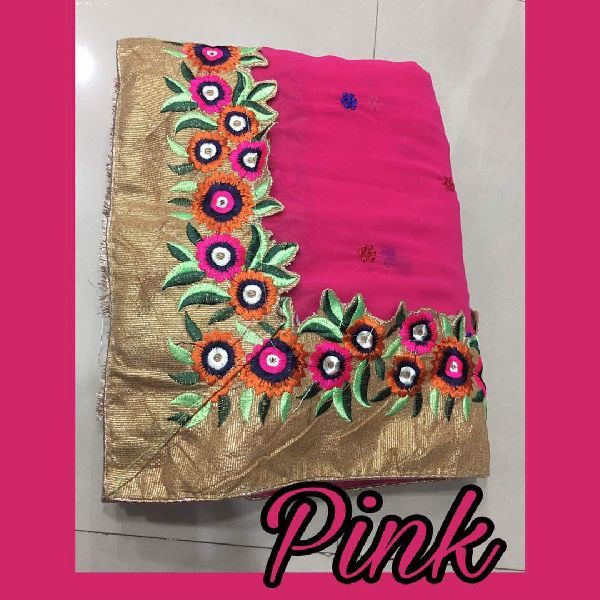 Pink Georgette Designer Saree