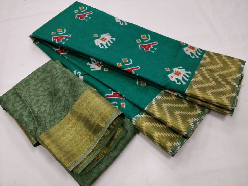 Ikat Printed Silk Saree 01