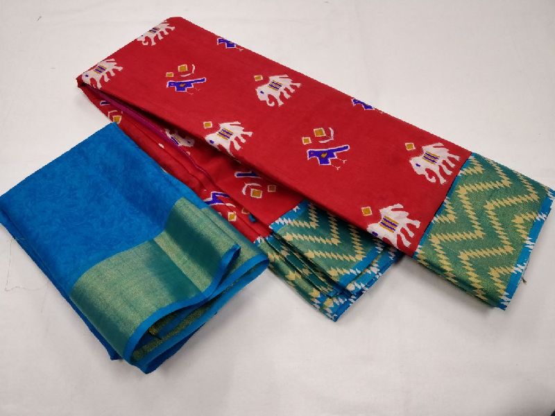 Ikat Printed Silk Saree 02