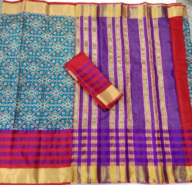 Ikat Printed Silk Saree 06