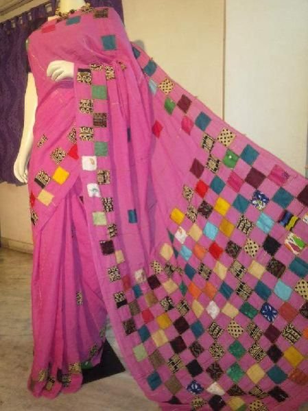 Khesh Applique Saree 02