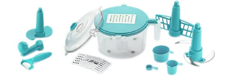 Blue Manual Food Processor