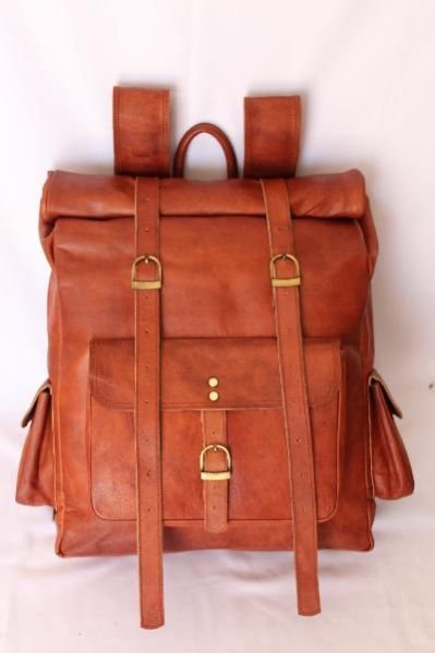 Handmade Leather Backpack Bag 01