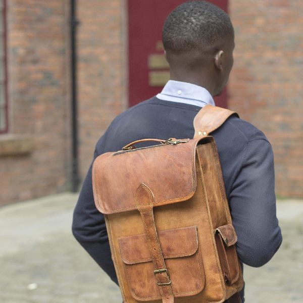 Mens And Womens Handmade Leather Rucksack Bellinger 06