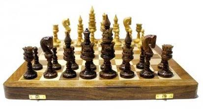 Carved Wood Chess Set
