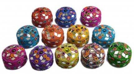 Lac Round Jewellery Boxes