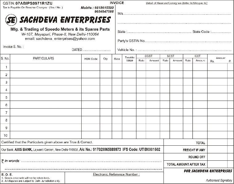 GST Invoice Printing Services 07