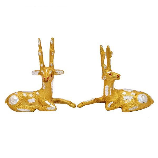 Handmade Decorative Golden Deer Statue 01
