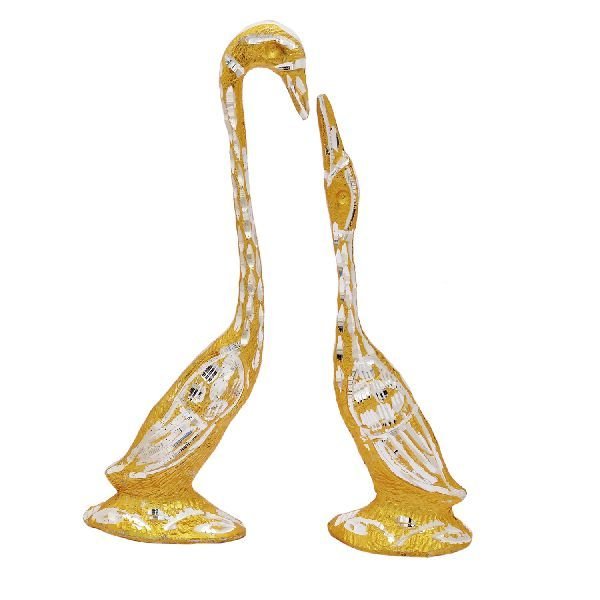 Handmade Decorative Golden Swan Statue 01