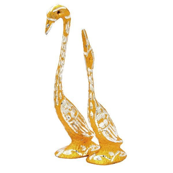 Handmade Decorative Golden Swan Statue 02