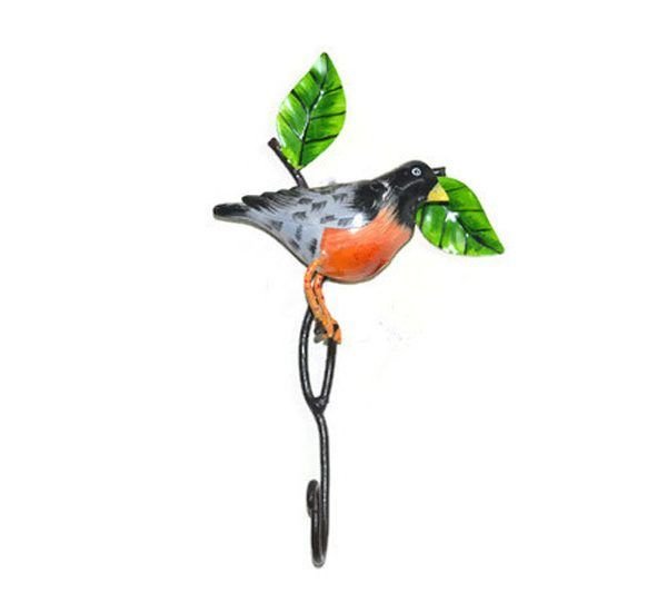 SKU-EIII1026 Iron Hand Painted Bird Wall Hook 01