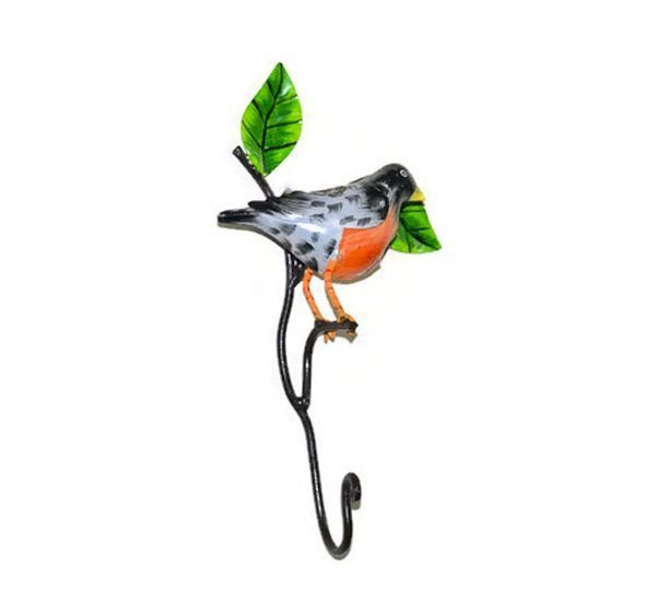 SKU-EIII1026 Iron Hand Painted Bird Wall Hook 04