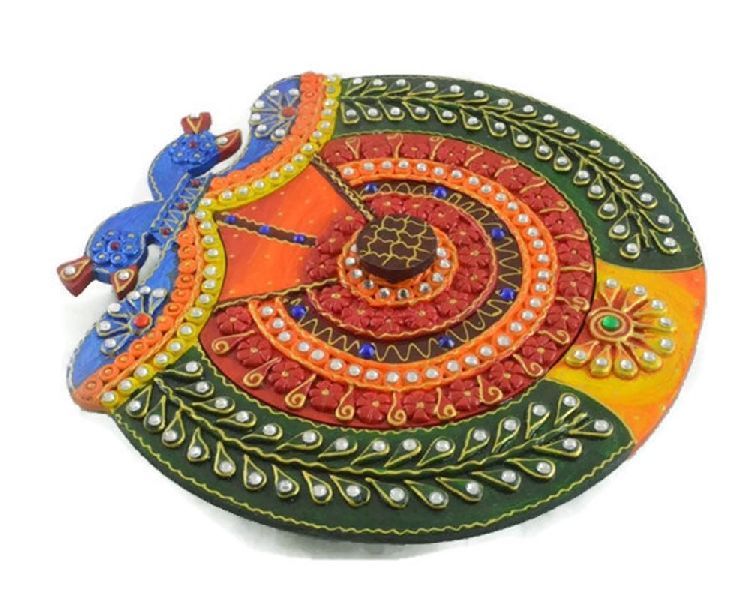 Wooden Handcrafted Peacock Shaped Dry Fruit Box 03