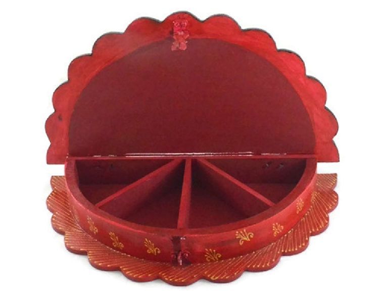 Wooden Handcrafted Peacock Shaped Dry Fruit Box 05