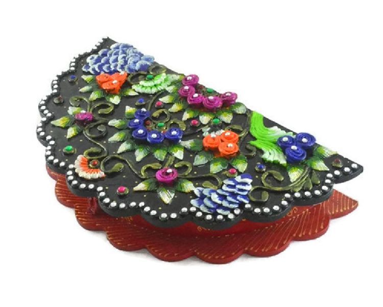 Wooden Handcrafted Peacock Shaped Dry Fruit Box 06