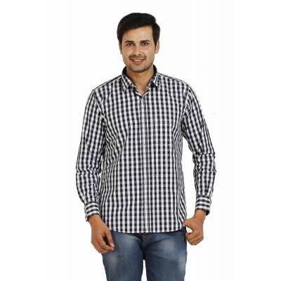 TT Mens Black Strips Casual Shirt