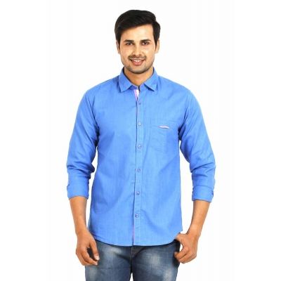 TT Mens Blue Full Casual Shirt