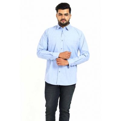 TT Mens Blue Full Casual Shirt
