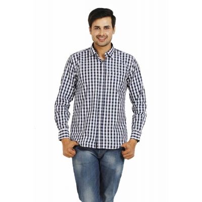 TT Mens Blue Strips Casual Shirt