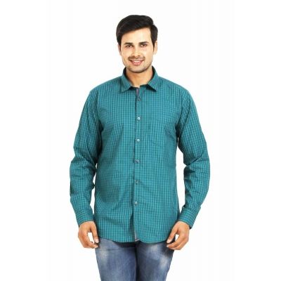 TT Mens Green Ful Casual Shirt