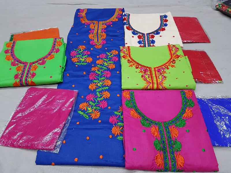 Cotton Embroidered Unstitched Suit 03
