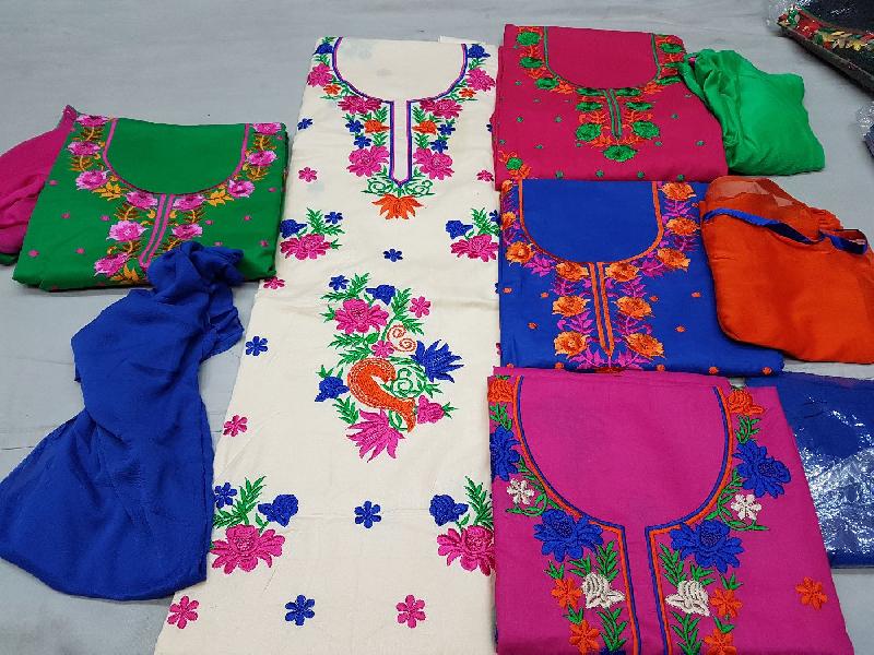 Cotton Embroidered Unstitched Suit 04