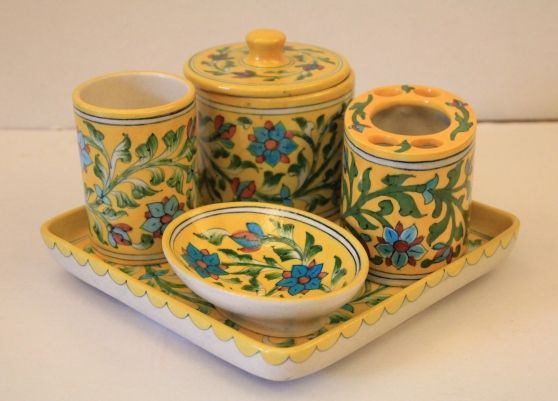 Blue Pottery Bathroom Set 02