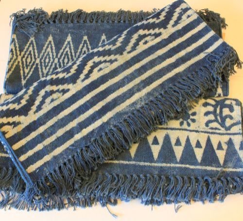 Indigo Block Print Floor Rug 01