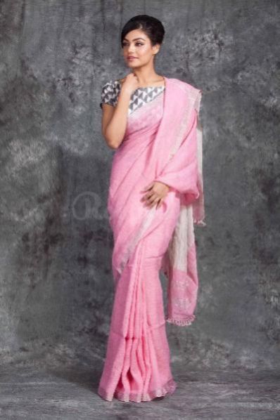 Linen Zari Sarees 09