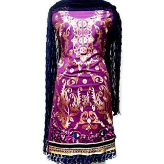 Ladies Unstitched Embroidered Suit 02
