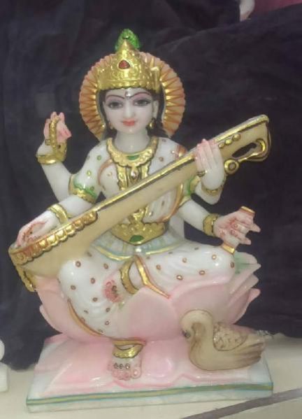 Marble Lord Saraswati Statue 02