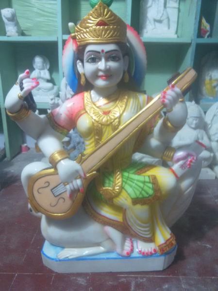 Marble Lord Saraswati Statue 03