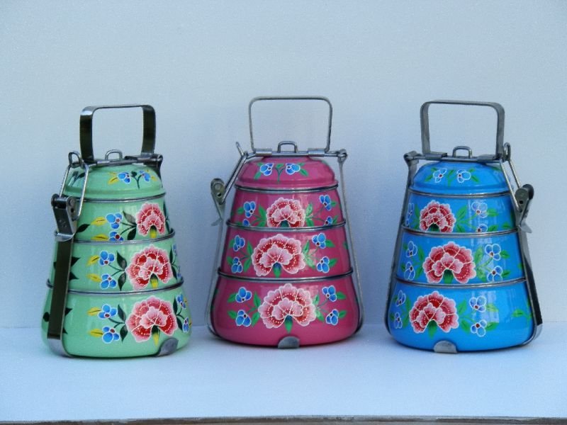 Enamel Hand Painted 3 Tier Tiffin Box  05