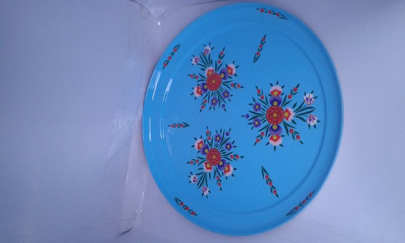 Enamel Hand Painted Round Tray 01