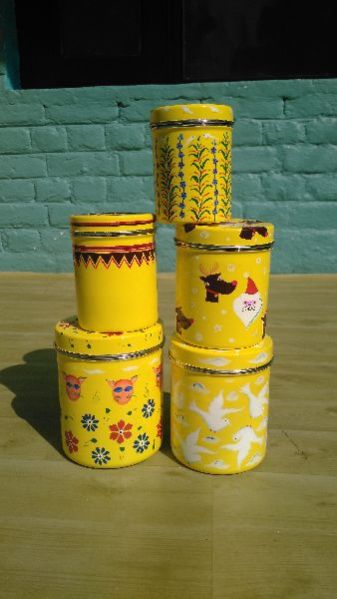 Enamel Hand Painted Spice Box Set 04