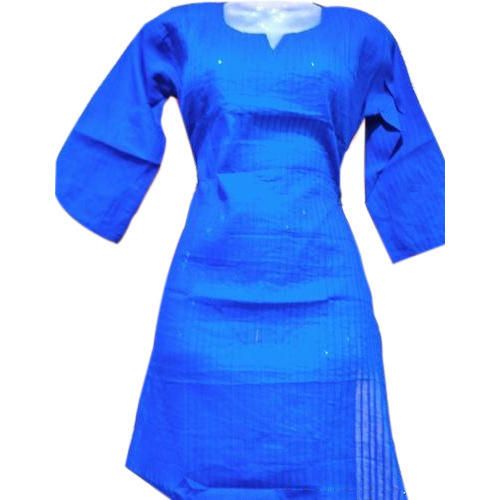 Ladies Blue Cotton Kurti