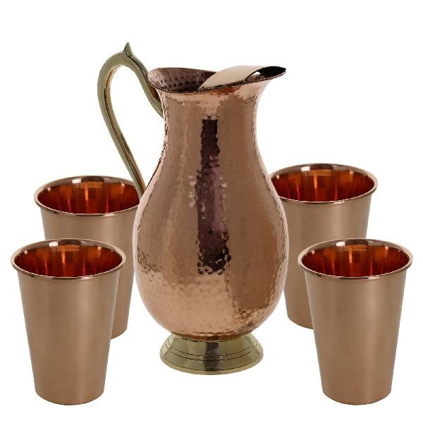 Copper Jug & Glass Set 01