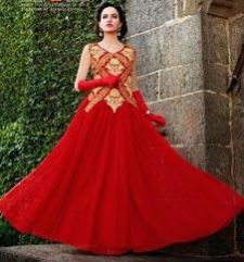 10007 Red & Golden Wedding Gown