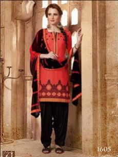 1605 Carrot Red Ladies Salwar Suit