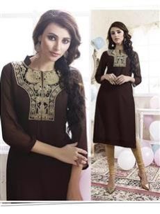 310 Coffee Brown Ladies Long Kurti