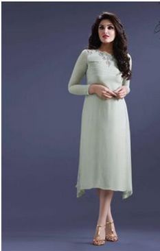 33452 Ghost White Ladies Long Kurti